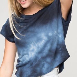 Brandy Melville blue tie dye crop top